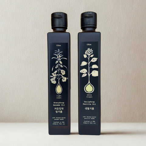 국산 저온참기름, 생들기름 세트 Korean Light Sesame, Perilla Set
